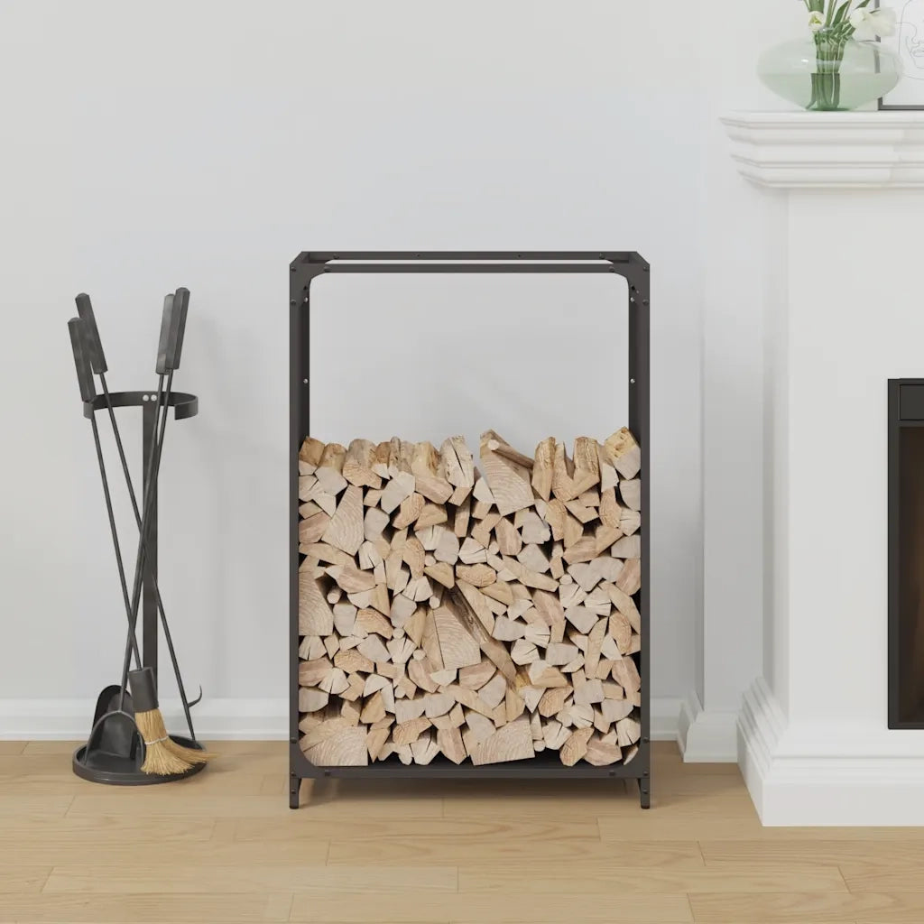 Rastrelliera per Legna da Ardere Nera 60x28x90 cm CFW3443765