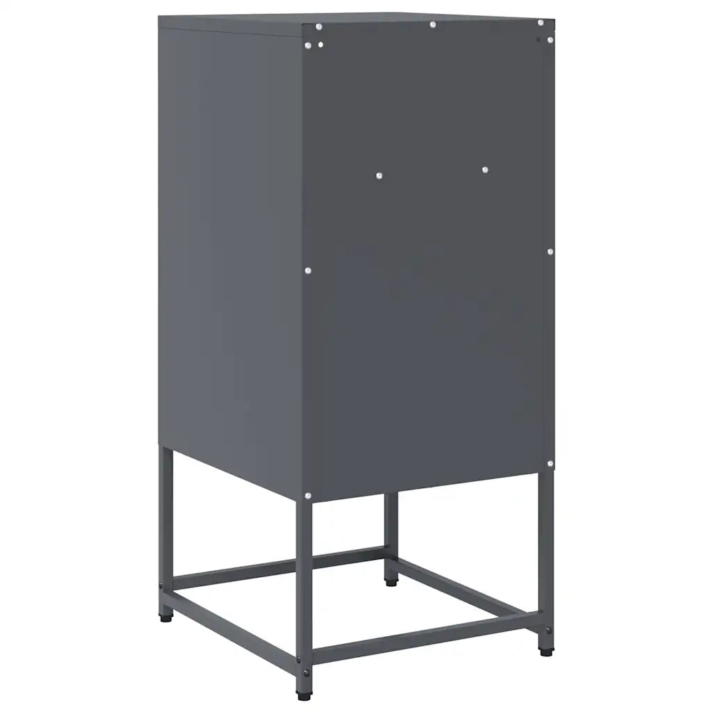 Comodino Antracite 36x39x78 cm in Acciaio Laminato a Freddo
