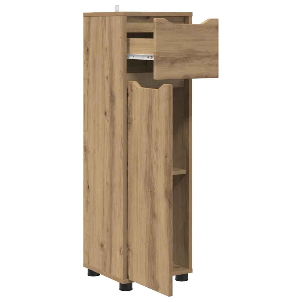 Mobile da Bagno con porta Rovere artigianale 30,5 x 30 x 101 cm
