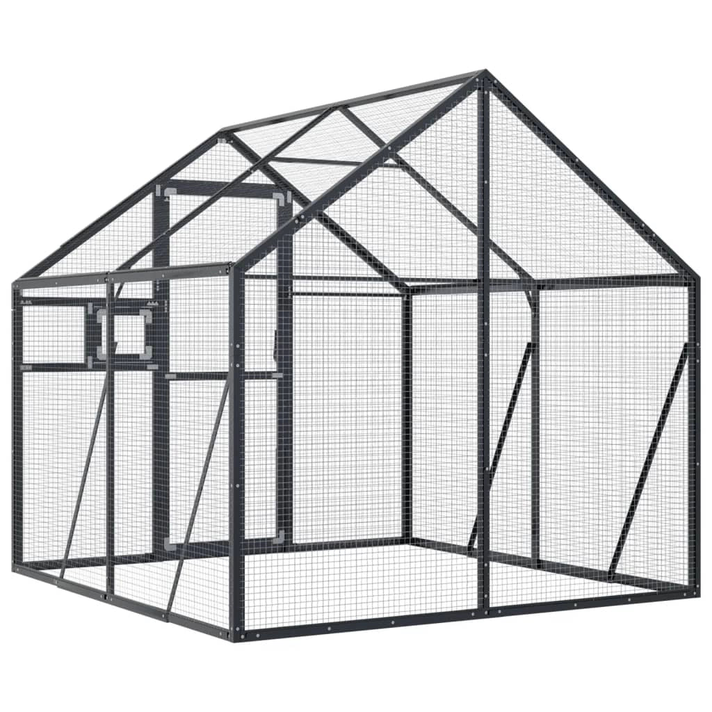 Voliera a gabbia 1,79 x 2 x 1,85 m alluminio antracite 02_0045632