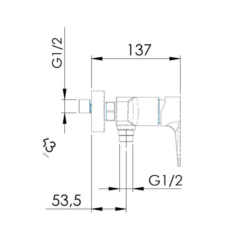 Miscelatore esterno doccia nero opaco serie Winner