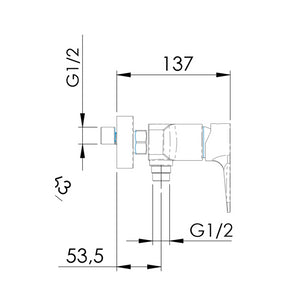 Miscelatore esterno doccia nero opaco serie Winner
