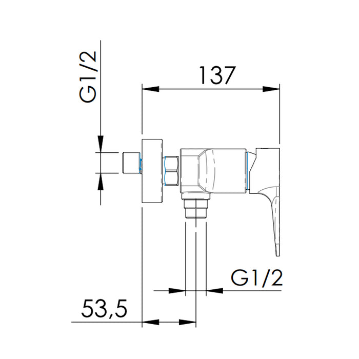 Rubinetto doccia esterno con kit doccia a 4 funzioni - serie winner