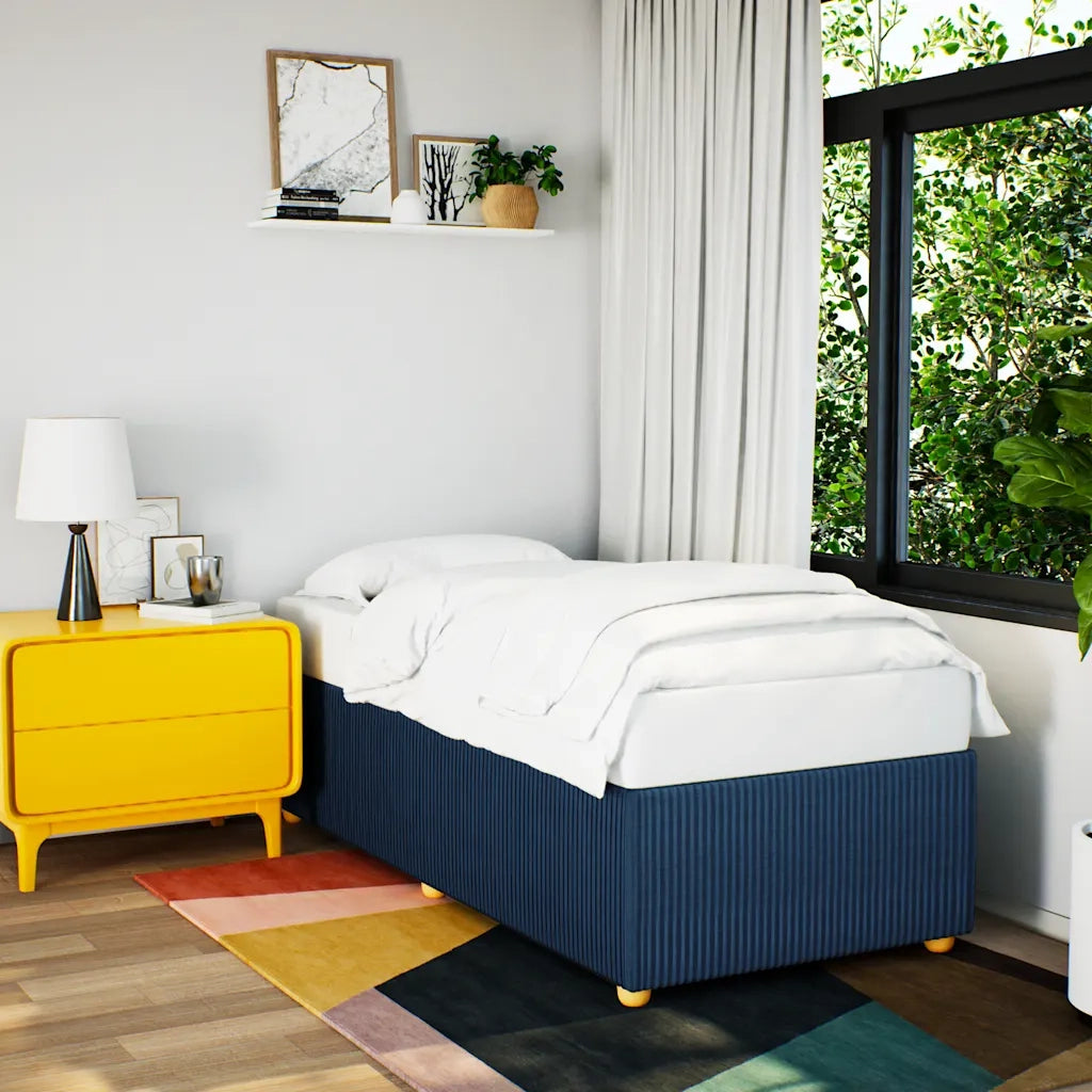 Giroletto senza Materasso-Struttura Letto Blu 100x200 cm in Tessuto