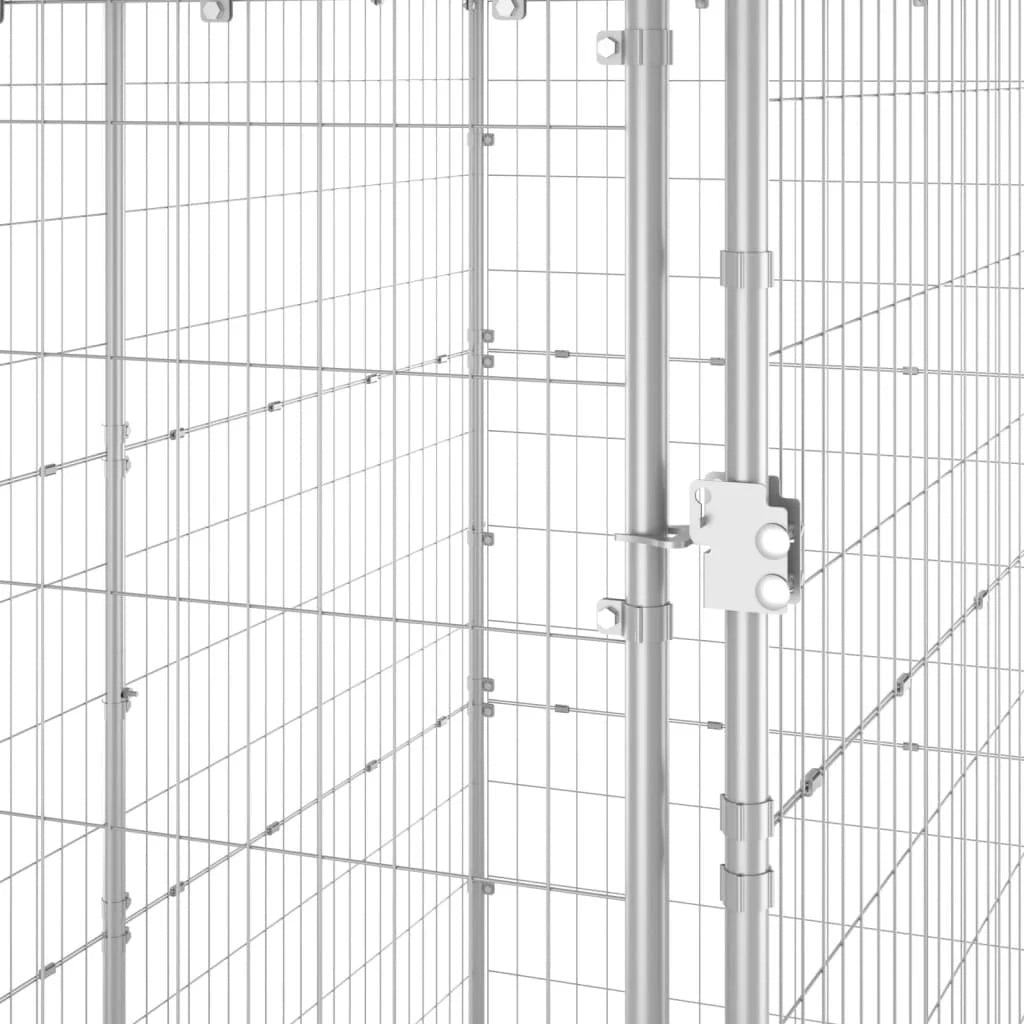 Recinto per animali da esterno per cani in acciaio zincato con tetto 110 x 220 x 180 cm 02_0000431
