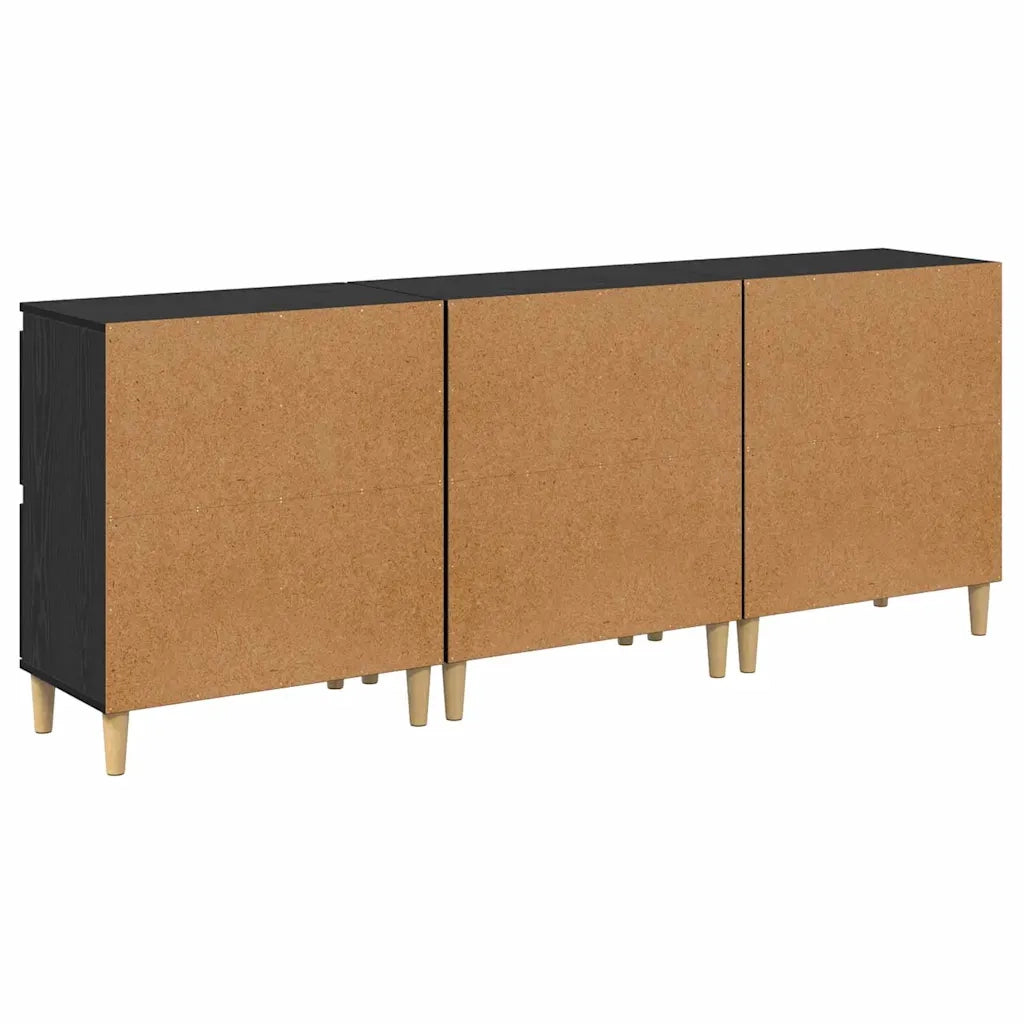 Credenza | Sideboards 3 pcs Rovere Nero 60 x 35 x 70 cm Legno multistrato