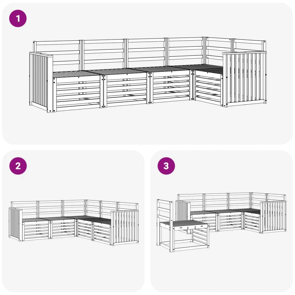 Set di divani da esterno 5 pcs Bianco 247 x 128,5 x 73 cm 3391829