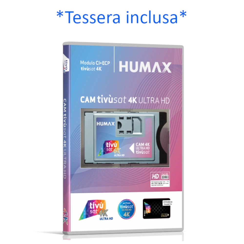 Humax Modulo CAM CAM Tivùsat 4K Ultra HD con Tessera inclusa