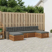 Set divani con cuscino 6 pcs Legno di Acacia Massello