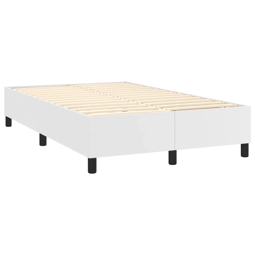 Giroletto a Molle con Materasso Bianco 120x190 cm in Similpelle
