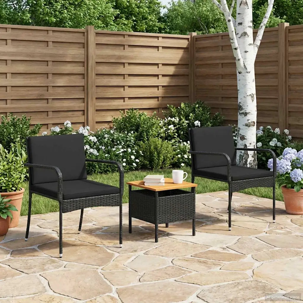 Set da giardino Nero polyrattan 42025109