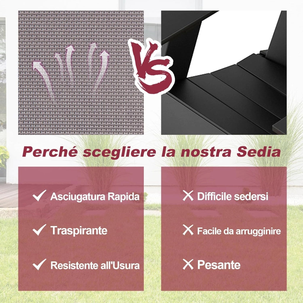 Set di 2 Sedie Pieghevoli da Esterno, Sedie da Pranzo Salvaspazio per Patio con Braccioli e Schienale, Telaio Triangolare, Piedini di Supporto, Sedie da Giardino Portata 150 kg