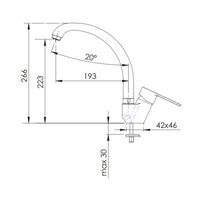 Rubinetto monocomando per lavello con bocca alta - serie winner
