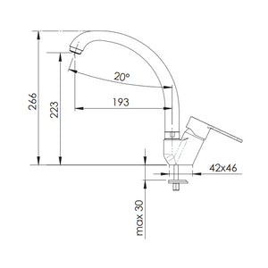 Rubinetto monocomando per lavello con bocca alta - serie winner