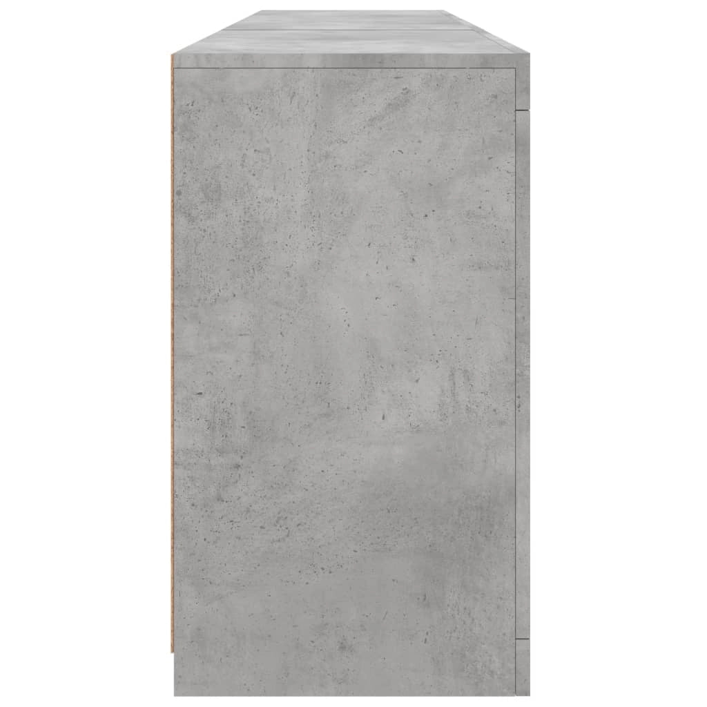 Credenza cassettiera armadio mobile contenitore organizer per cucina soggiorno salotto con luci LED 181,5 x 37 x 67 cm grigio 02_0029987