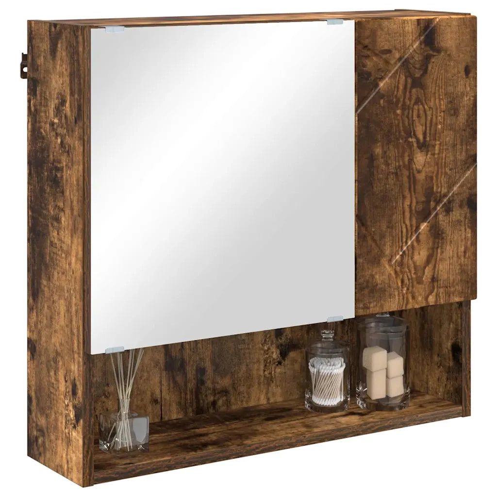 Mobiletto per specchio con porta Rovere fumé 59 x 17 x 55 cm 883369