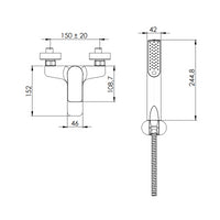 Rubinetto vasca esterno con doccetta - serie infinity