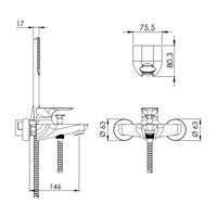 Rubinetto vasca esterno con doccetta - serie infinity