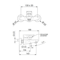 Rubinetto vasca esterno senza kit doccia - serie infinity
