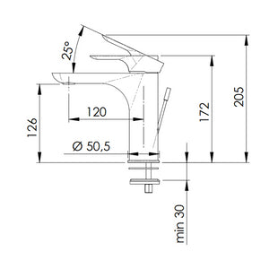 Rubinetto miscelatore per lavabo infinity