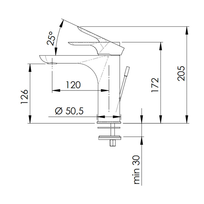 Rubinetto miscelatore per lavabo infinity