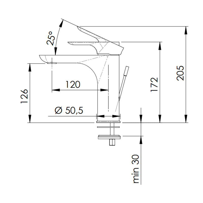 Rubinetto miscelatore per lavabo infinity