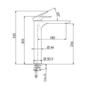 Rubinetterie remer miscelatore alto per lavabo serie infinity