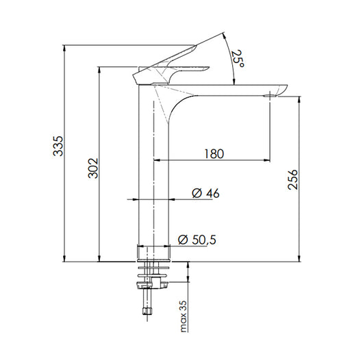 Rubinetterie remer miscelatore alto per lavabo serie infinity