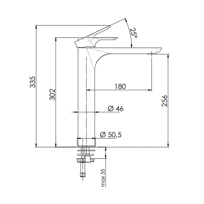 Rubinetterie remer miscelatore alto per lavabo serie infinity