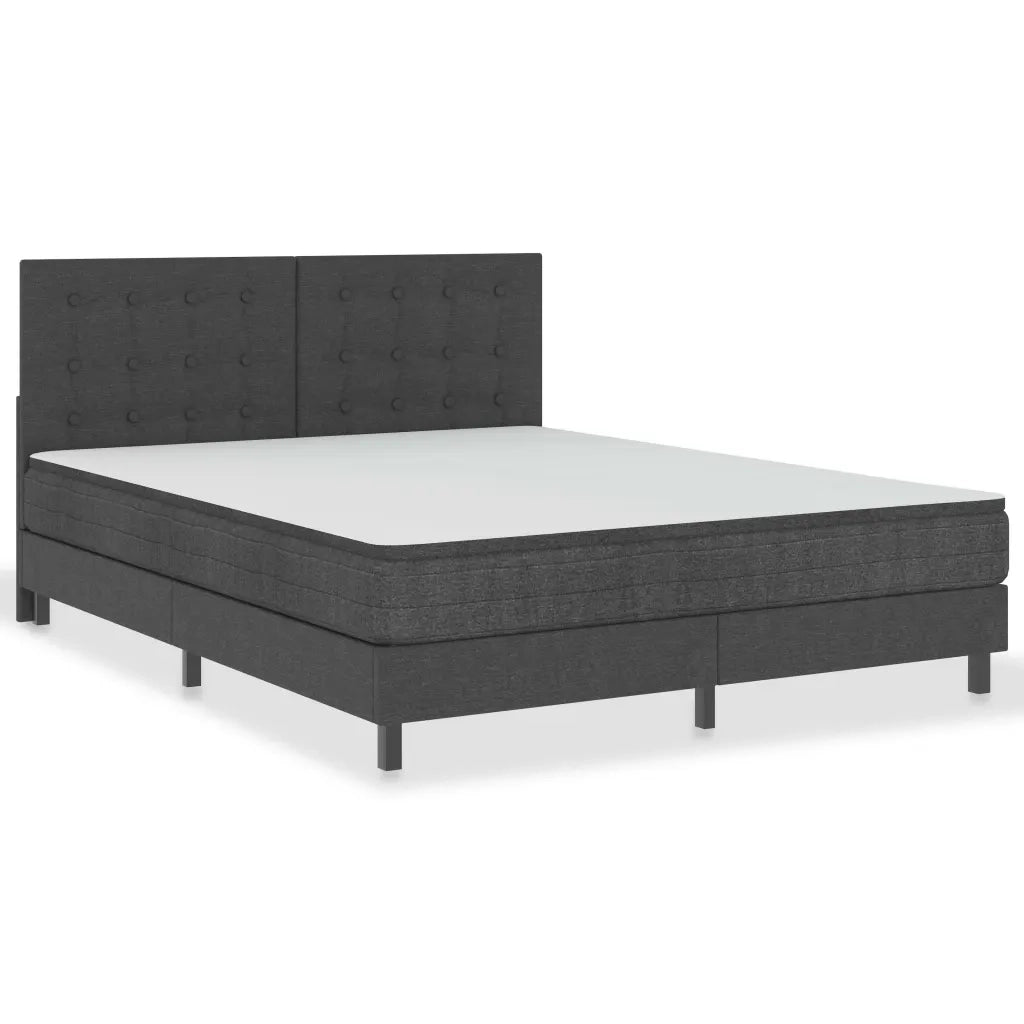 Letto a Molle Grigio Scuro in Tessuto 160x200 cm 3054713