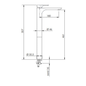 Infinity miscelatore xxl ideale per lavabi moderni a bacinella