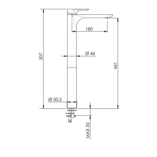 Infinity miscelatore xxl ideale per lavabi moderni a bacinella