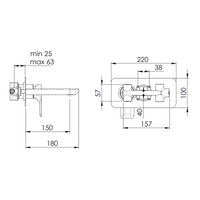 Miscelatore lavabo ad incasso parete remer serie infinity