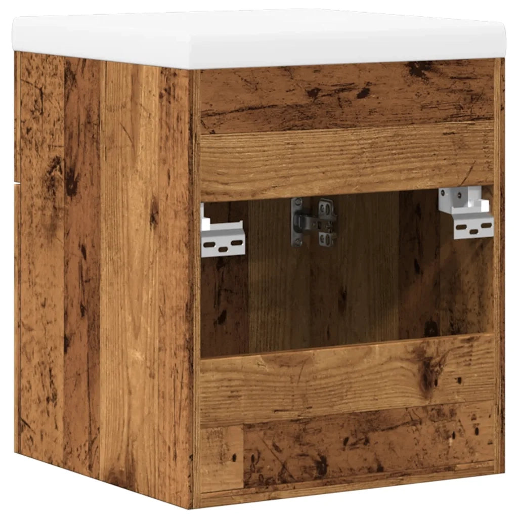 Set Mobili da Bagno 2 pz Legno Antico in Legno Multistrato