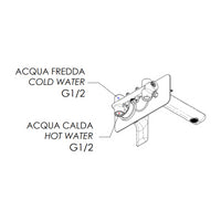 Miscelatore lavabo ad incasso parete remer serie infinity