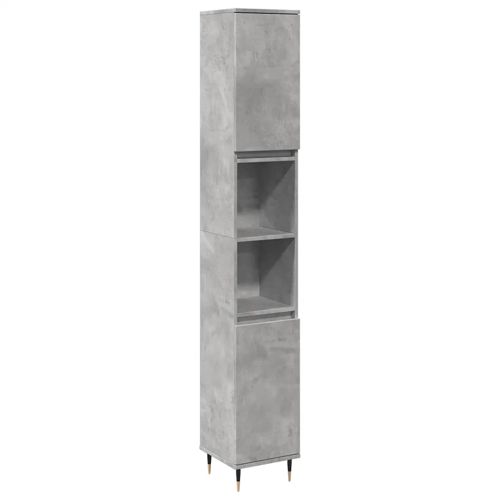 Set Mobili da Bagno 3 pz Grigio Cemento in Legno Multistrato