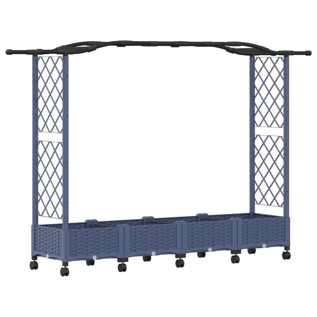 Letto Rialzato con Griglia e Tetto Grigio 207 x 40 x 129 cm PP 3423150