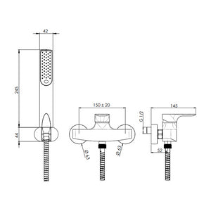 Rubinetto doccia esterno con kit doccia - serie infinity