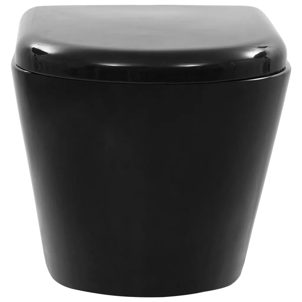 WC a Muro con Sciacquone Nascosto in Ceramica Nera CFW1950125