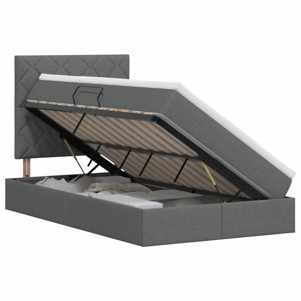 Letto con contenitore e materasso Grigio Scuro 120 x 200 cm 3459559