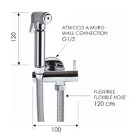 Set idroscopino composto da: idroscopino art. rb100, flessibile crom e rubinetto minimal