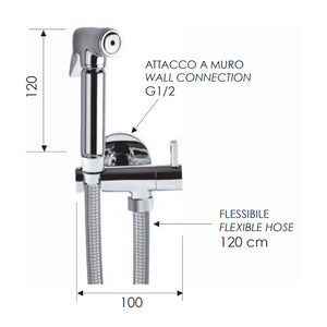 Set idroscopino composto da: idroscopino art. rb100, flessibile crom e rubinetto minimal
