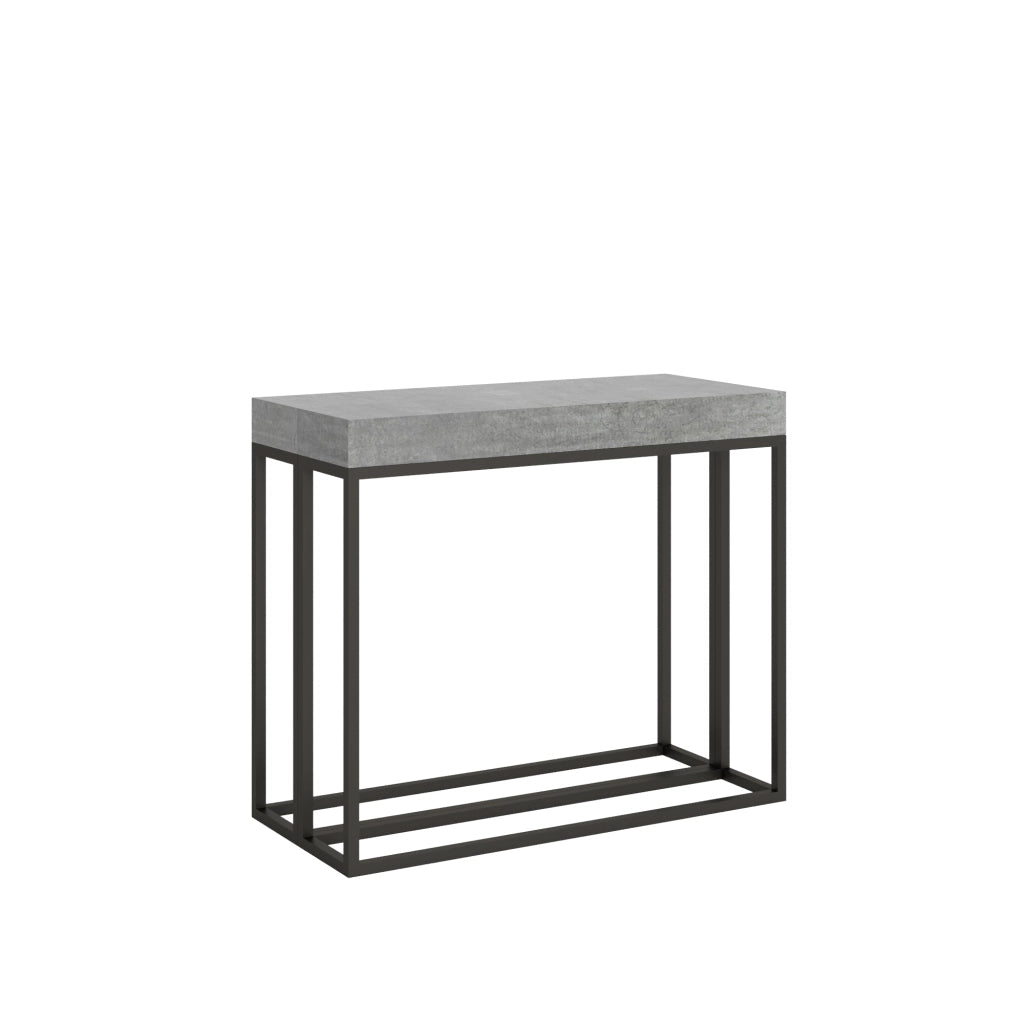 Consolle Allungabile in Legno e Ferro H77x40x90/300cm Epoca Cemento Classica