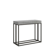 Consolle Allungabile in Legno e Ferro H77x40x90/300cm Epoca Cemento Classica