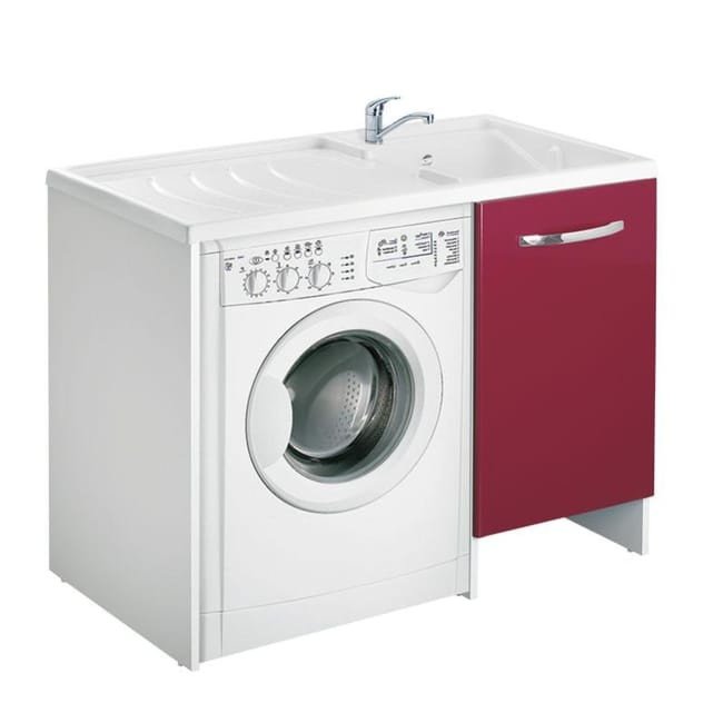 Lavatoio pangea cop.lav.109x60 c esto scorr.-vasca sx,cort.rosso