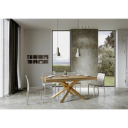 Tavolo allungabile 90x160/264 cm Volantis Evolution telaio Oro - Noce