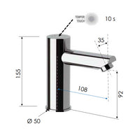 Rubinetto tondo a temporizzazione elettronica 10s - serie tempor