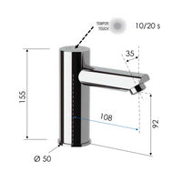 Rubinetto a temporizzazione elettronica piezoelettrico - serie tempor
