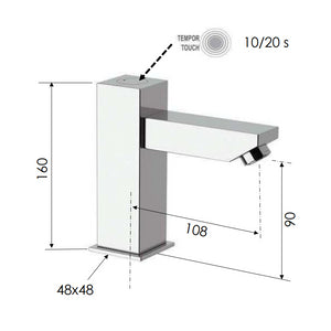 Rubinetto a temporizzazione elettronica 2 tempi - serie tempor