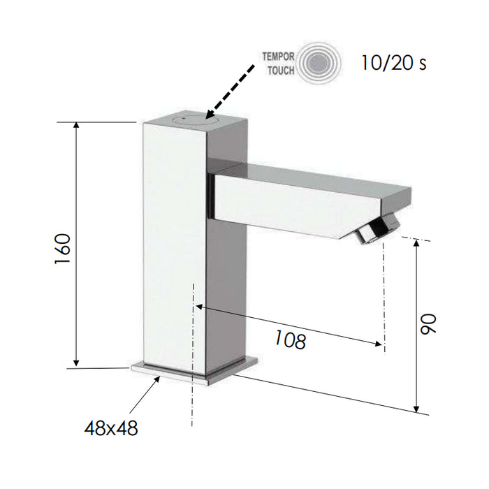 Rubinetto a temporizzazione elettronica 2 tempi - serie tempor